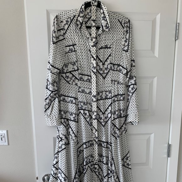 ganni blakely silk dress GANNI: WESTERN STYLE SILK SHIRT DRESS